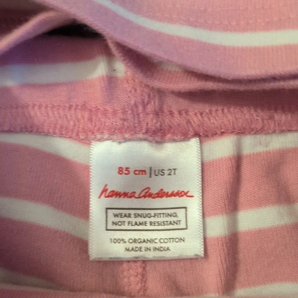 Hanna Andersson Easter Bunny Pink, White & Green Pajama Set Size 2T